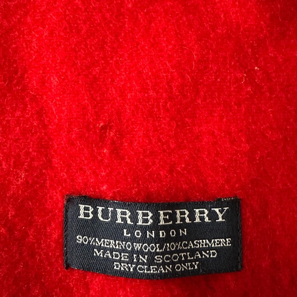 Red Striped Burberry Scarf - Picture 2 of 7